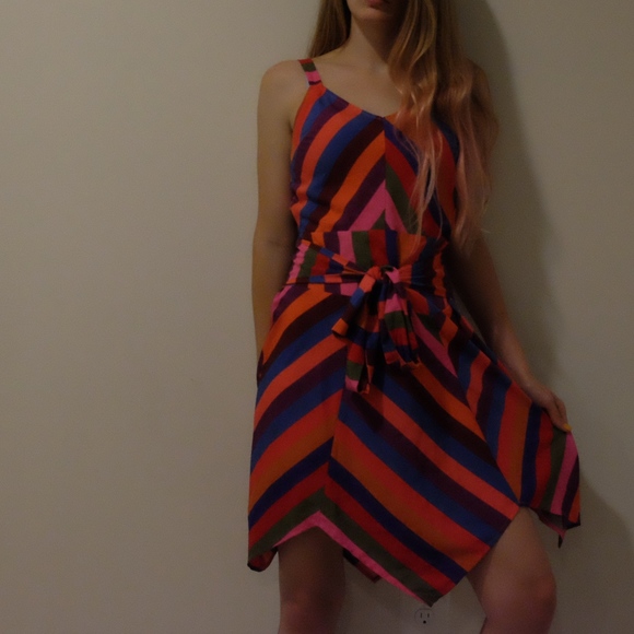 a new day Dresses & Skirts - 💕💕♥️NWT Multi-Colored Striped Triangle Cut Dress